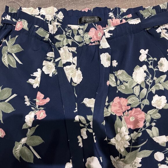 Dynamite - Navy Blue Floral Dress Pants - Picture 4 of 7